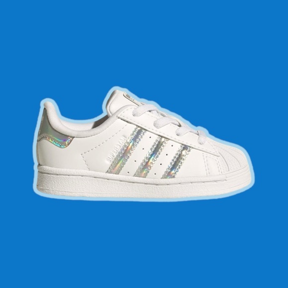 NIB Adidas Originals ‘Superstar’ Iridescent Stripe Sneakers Infant Size 5K - Picture 1 of 16